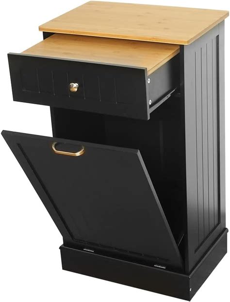 Buy Scurrty Wooden Pull Out Trash Can Cabinet for Kitchen Island,Tilt ...