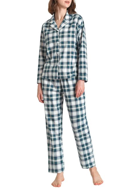 Women's Petite Flannel Pajama Set Soft Cotton Button Up PJs Set – Latuza