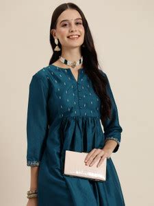 HERE&NOW Women Embroidered Anarkali Kurta - Buy HERE&NOW Women ...