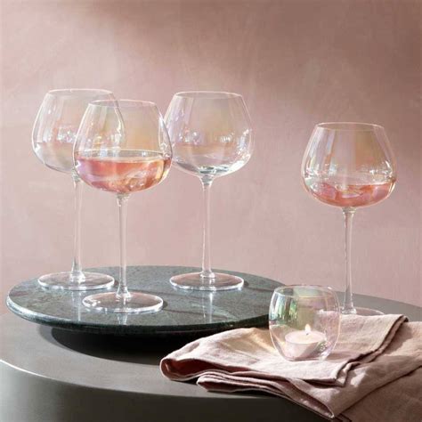 LSA International Pearl Red Wine Glasses 460ml, Set of 4 | Modern Quests