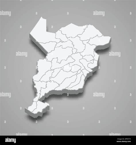 3d isometric map of San Marcos is a province of Guatemala isolated with ...