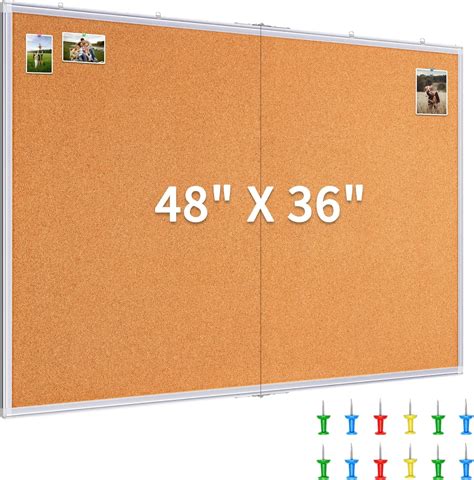Amazon.com : Board2by Cork Board Bulletin Board 48 x 36, Black Wood ...