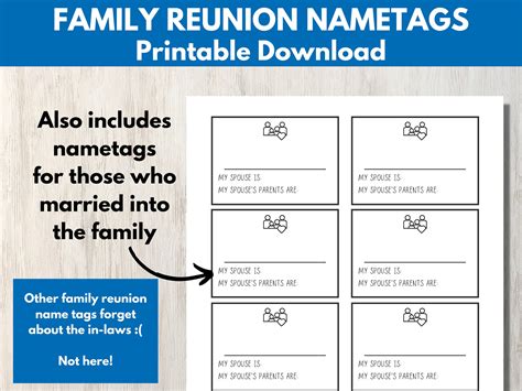 Family Reunion Name Tags - Printable Reunion Nametags With Family Tree ...