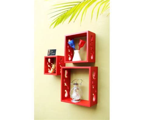 Buy Wooden Square Nesting Floating Wall Shelves Set of 3 Online ...
