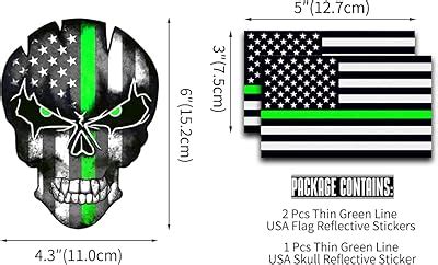 Yeapop 3 Pcs of Reflective Thin Green Line American Flag India | Ubuy