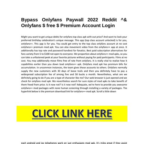 Bypass Onlyfans Paywall 2022 Reddit.pdf | DocDroid
