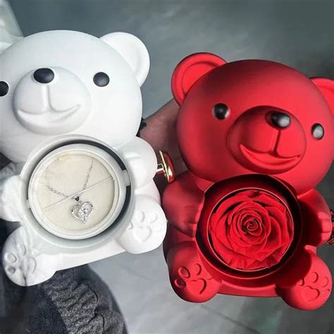 Rotating Rose Teddy Box - Perfect Valentine's Day Gift | Giftify