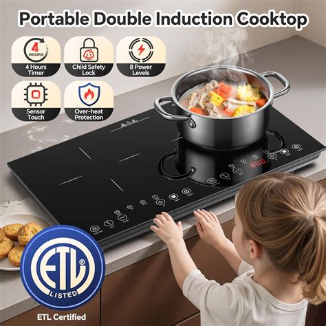 Amzgachfktch Portable Induction Cooktop 2 Burner - 1800W Double India ...