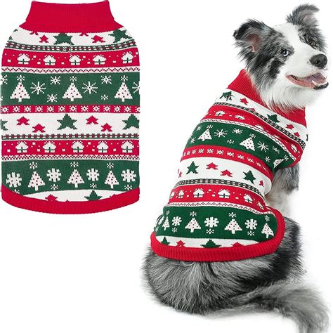 Amazon.com : PUPTECK Christmas Dog Sweaters for Cold Weather, Soft ...