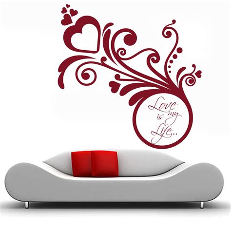 Buy DECOR Kafe Home Decor Love is My Life Wall Sticker, Wall Sticker ...