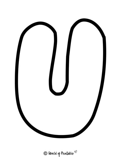 Free printable bubble letters cute bubble letter u – Artofit