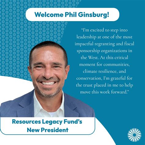 We’re excited to welcome Philip Ginsburg to the Resources Legacy Fund ...