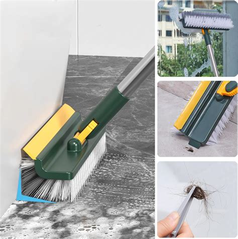 Amazon.com: BRZUIL Floor Scrub Brush with Long Handle, 3 in 1 Scrape ...