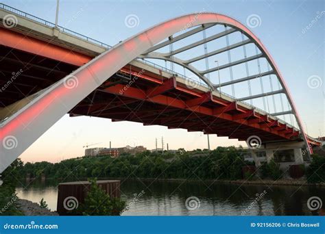 Korean Veterans Blvd Bridge Cumberland River Nashville Tennessee Stock ...