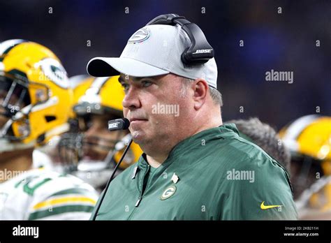 Green Bay Packers head coach Mike McCarthy looks on from the sidelines ...