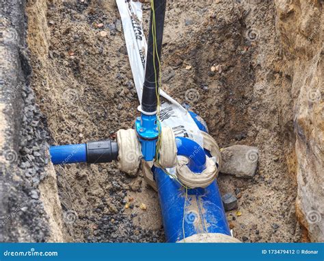 Repair of the Underground Broken Pipe with Replace New Stock Photo ...