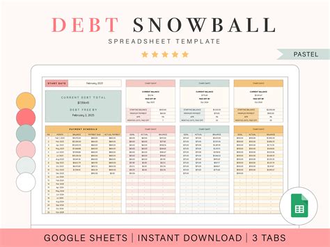 Debt Spreadsheet Template Free Debt Snowball Spreadsheet For Google