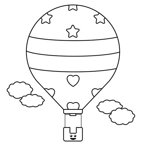 Cute Fun Hot Air Balloon coloring page - Download, Print or Color ...