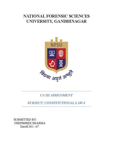 The state of Aryavarta enacted the - NATIONAL FORENSIC SCIENCES ...