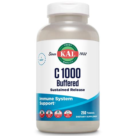 Kal C-1000 Buffered Sustained Release Tablets (1000 mg) 250 Count ...