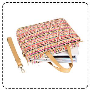 Buy K London 14 Inches Multi-Coloured Jacquard & Vegan Leather Handmade ...