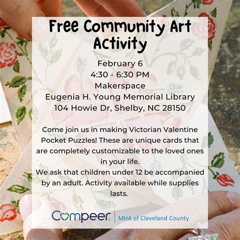 FREE Community Art Activity, Cleveland County Library System, Shelby, 6 ...