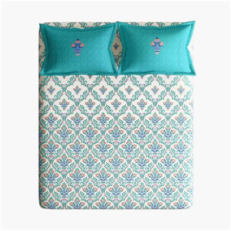 Buy PORTICO Shimmer Cotton 144TC Printed 3Pcs Super King Bedsheet Set ...