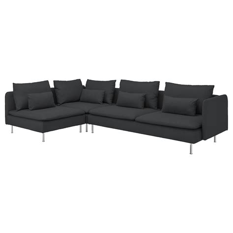 SÖDERHAMN corner sofa, 4-seat, with open end/Fridtuna dark grey - IKEA