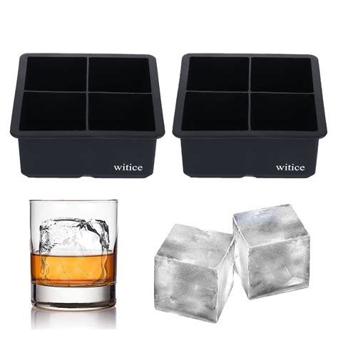 Witice Large Silicone Ice Cube Trays (2.5-Inches) - Easy Release, For ...