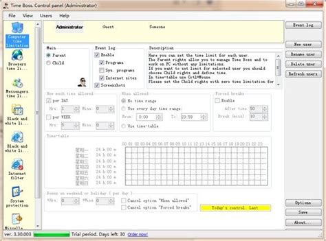 【Time Boss(电脑使用时间限制软件) v3.35.001】Time Boss(电脑使用时间限制软件) v3.35.001 -ZOL软件下载