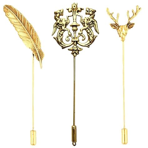 Buy Mahi Gold Plated Trendy Combo of Lion,Leaf and Deer Lapel Pin ...