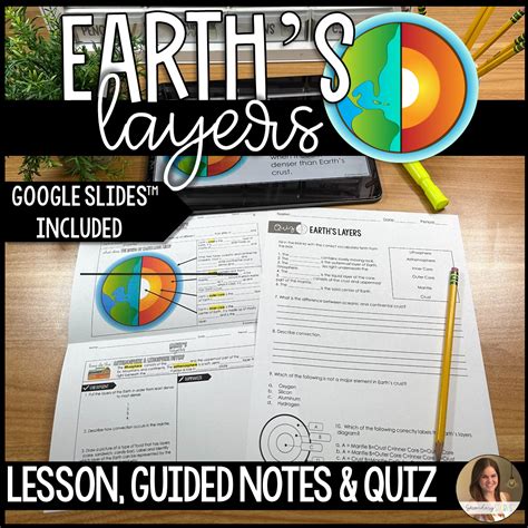 Earth's Layers Lesson Guided Notes and Quiz - Secondary Sparks