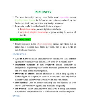 Immunohaematology - Notes - IMMUNOHAEMATOLOGY Many different blood ...