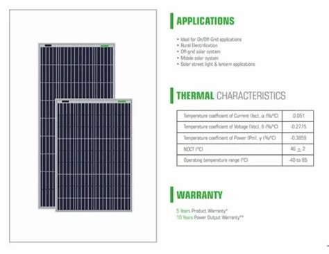 Solar Photovoltaic Panel - Waaree 250 Watt 24 V Polycrystalline Solar ...