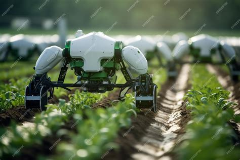 Premium Photo | Smart Robotic Farmers in Agriculture Futuristic Robot ...
