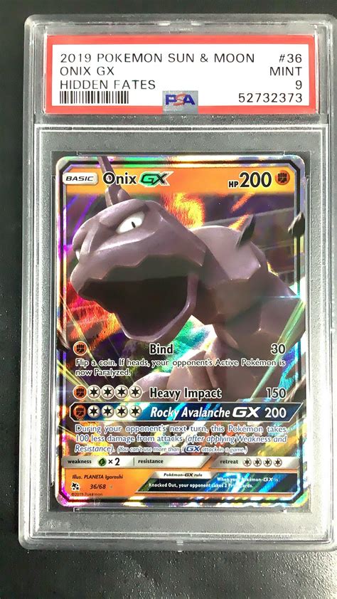 2019 Pokemon Sun & Moon Hidden Fates 36 Onix Gx PSA 9 | GameStop