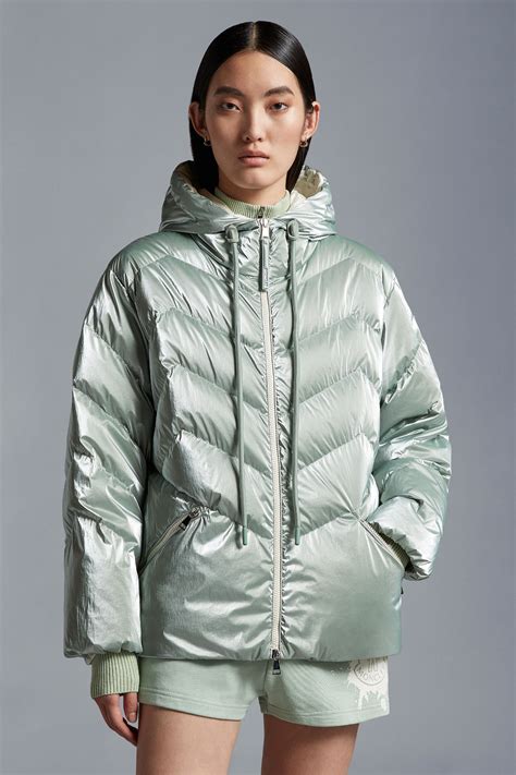 Aqua Green Oeting Short Down Jacket - Short Down Jackets for Women ...