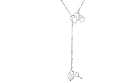 Heart and Key Lariat Necklace | Groupon Goods