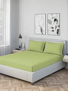 DDECOR - Solids 180TC 100% Cotton Double Bedsheet with 2 Pillow Covers ...
