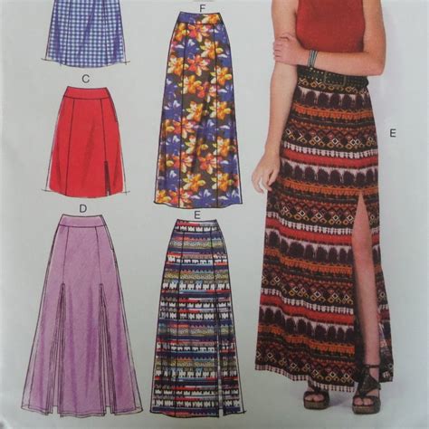 PANEL SKIRT Pattern Mccalls 7096 Miss 6-14 Yoked Skirts Split Hems Long ...