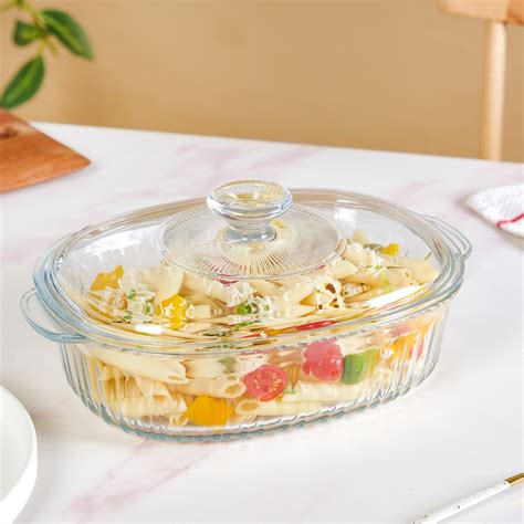 Fluted Glass Casserole Dish 1600ml Online - Premium Baking Dish | Nestasia