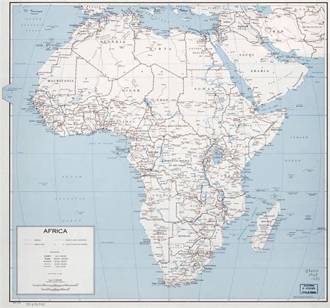 Large political map of Africa with roads, railroads and cities – 1968 | Vidiani.com | Maps of ...