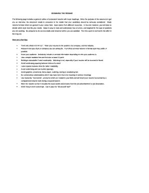 resume samples docs Doc Template | pdfFiller