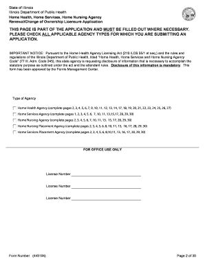 Home Health, Home Services, Home Nursing Agency Renewal/change Of ...