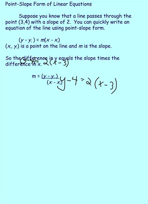 Point-Slope Form of a Line 的图像结果