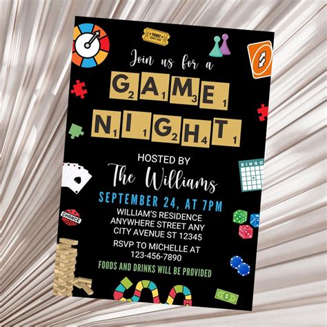 Editable Game Night Invitation, Adult House Party Invite, Adult Game ...