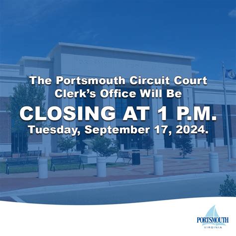 ‼️Portsmouth Circuit Court announced early closure TODAY due to weather ...