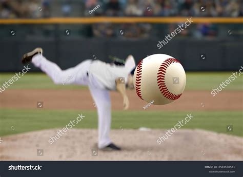Стоковая фотография 2503530551: Baseball Pitcher Throwing Fast Ball ...