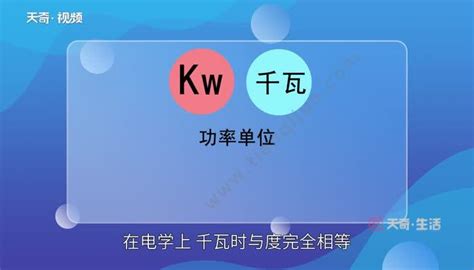 kw是什么单位 kw是什么意思 - 天奇生活