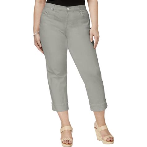 Style & Co. Plus Womens Twill Cuffed Capri Pants